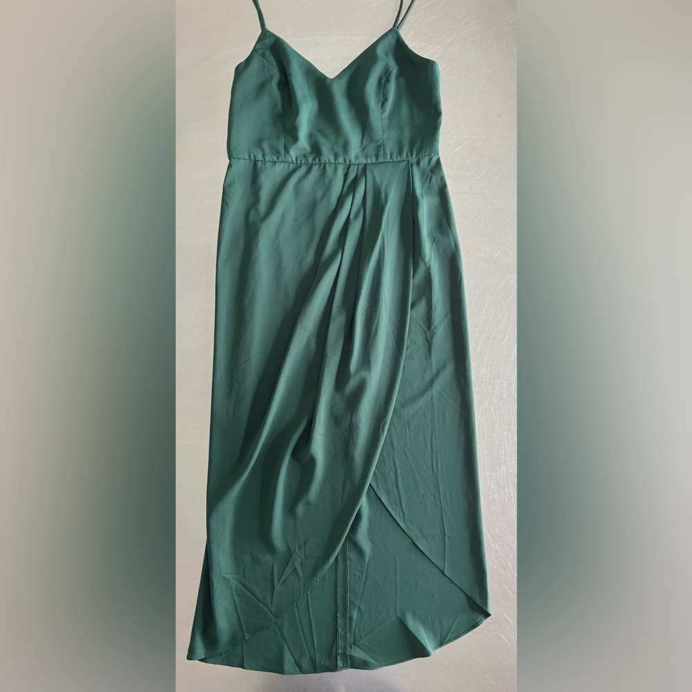 Lulus Emerald Green Spaghetti Strap Midi Dress